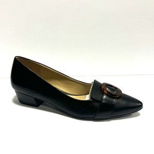 Naturalizer Womens Barton Heel Black Leather Size 9.5 M